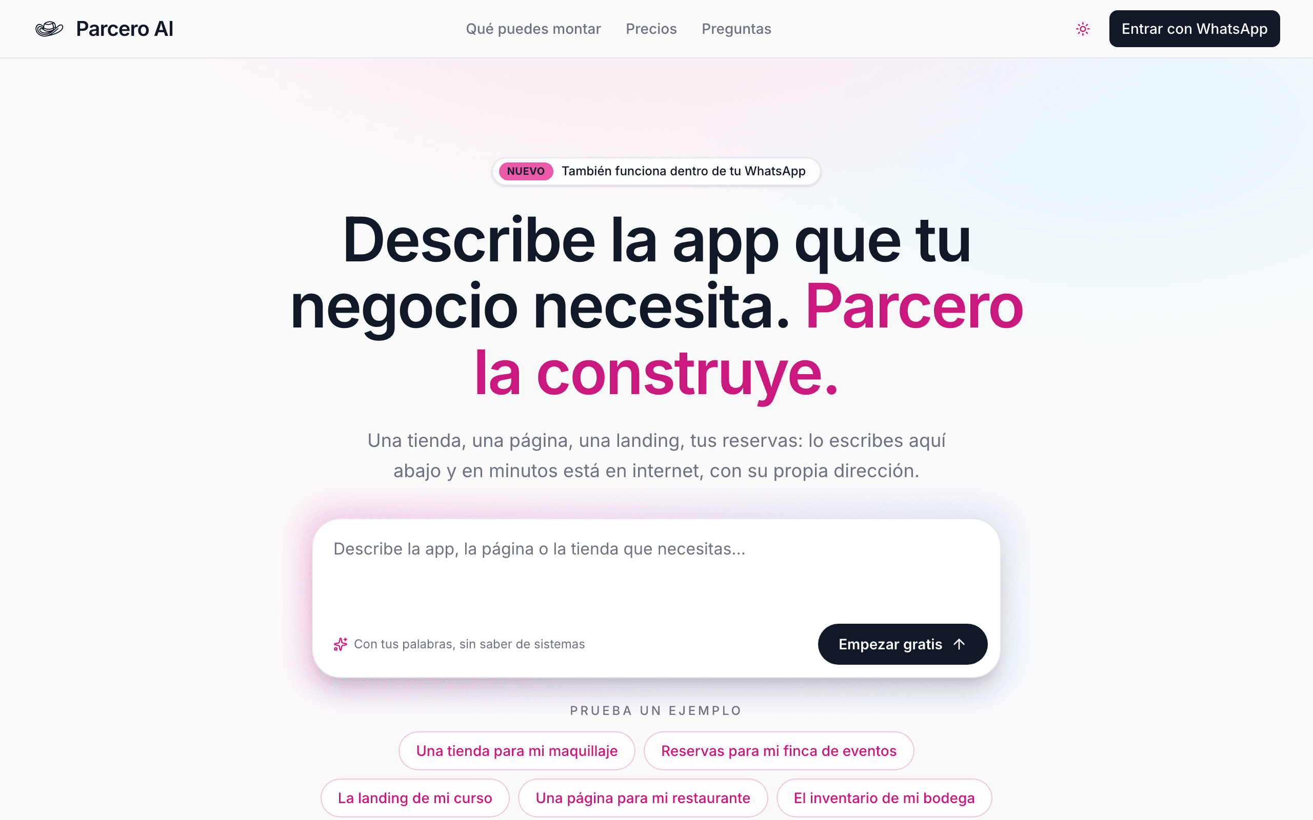 Pantalla de Parcero AI